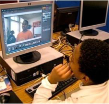 Two Students video conferencing