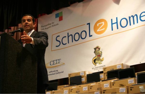School2Home Launch, Mayor Villaraigosa at Stevenson Middle School