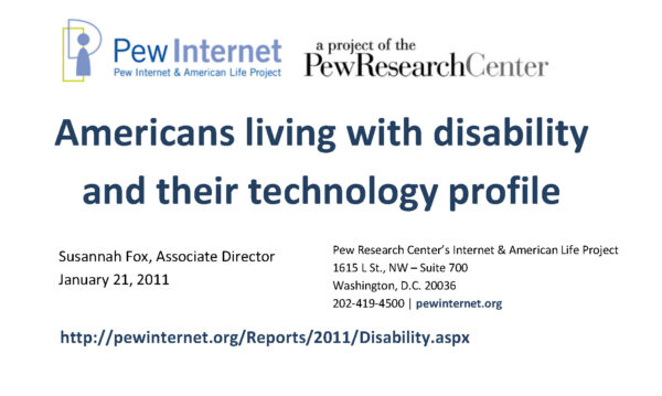 Americans Living with Disability 2011 Pew portfolio thumbnail